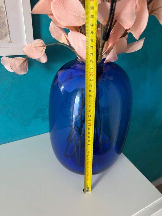 Стъклена голяма ваза H&M, синя