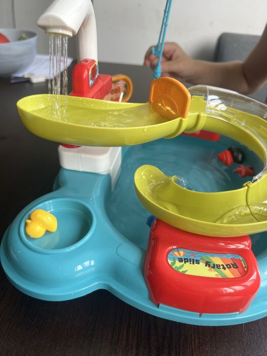 Мивка с водна пързалка, въдички и рибки - синя