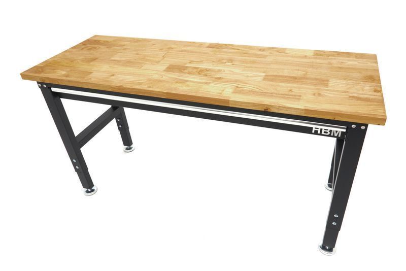 Работна маса с регулируема височина ecu дървен работен плот 152 см hbm