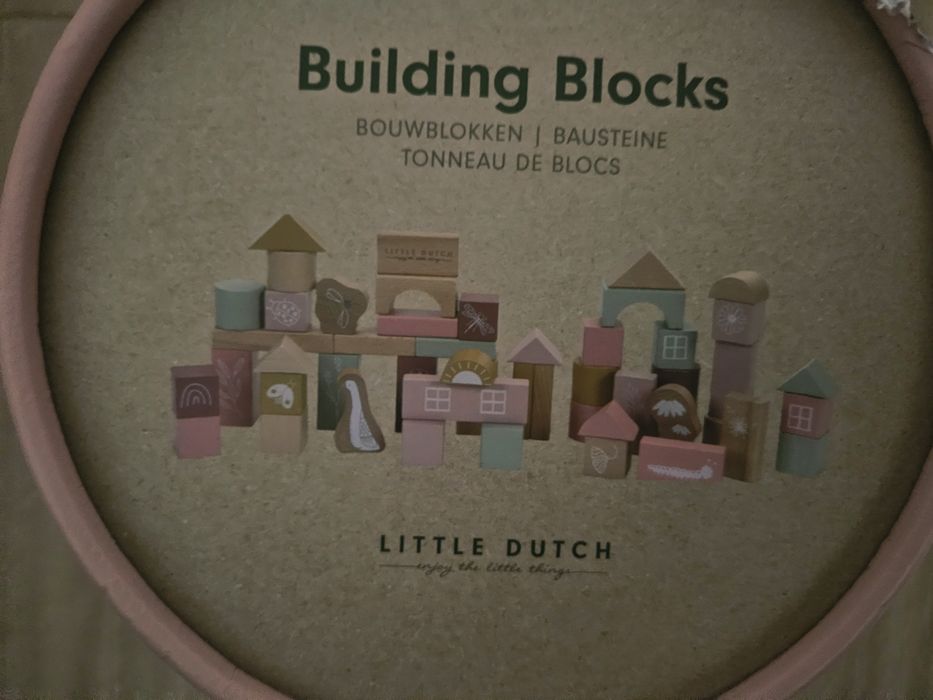 Little Dutch Building Blocks – cuburi din lemn 50 piese, pachet comple