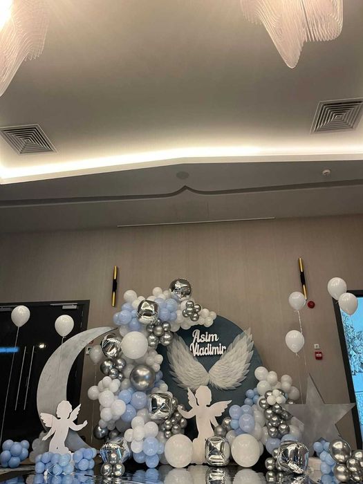 Aranjament baloane/ cristelnita decor, arcada baloane