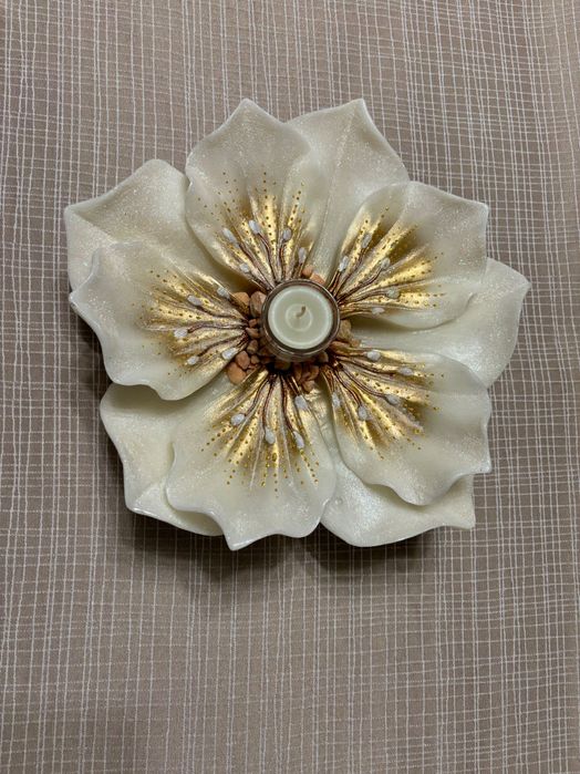 Декорация свещ цвете, диаметър 30 см, ръчна изработка - два вида