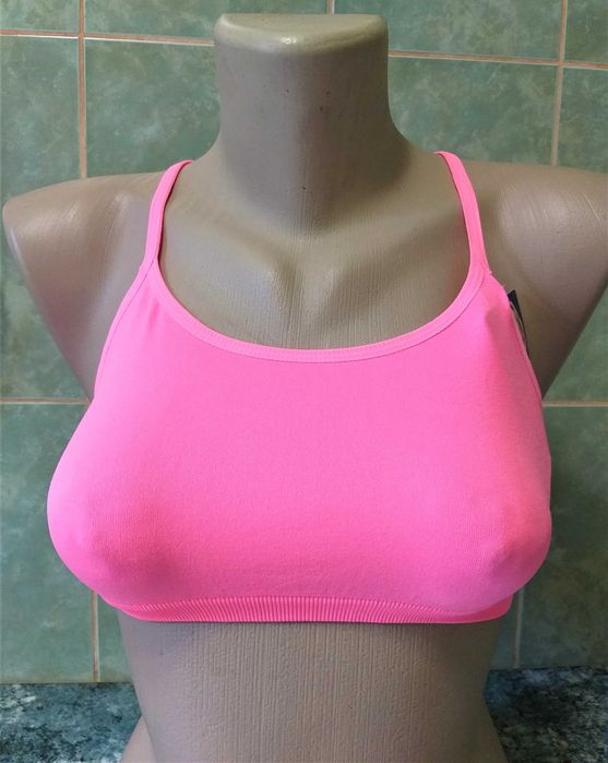 Bustiera super sexy roz neon fete/femei mar. S/M slim (noua-eticheta)
