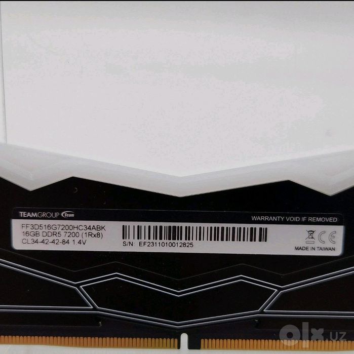 Озу DDR5 CL34 7200Mhz 1x16gb