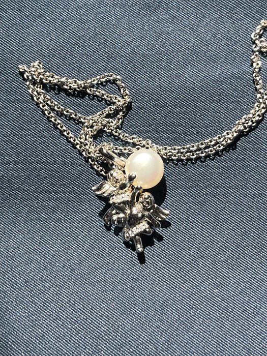 Сребърно колие с перла, Swan Pearls