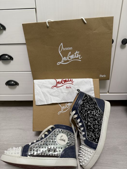 Adidasi Christian Louboutin High Tops Blue/Silver
