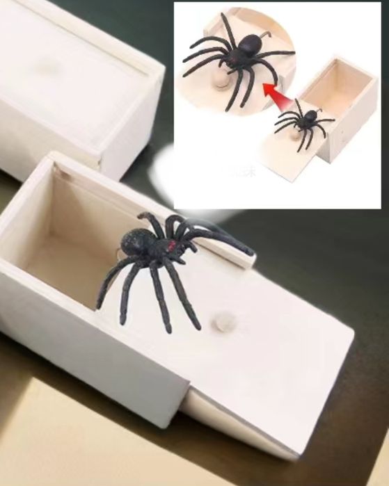 Паук в коробке пранков игрушка