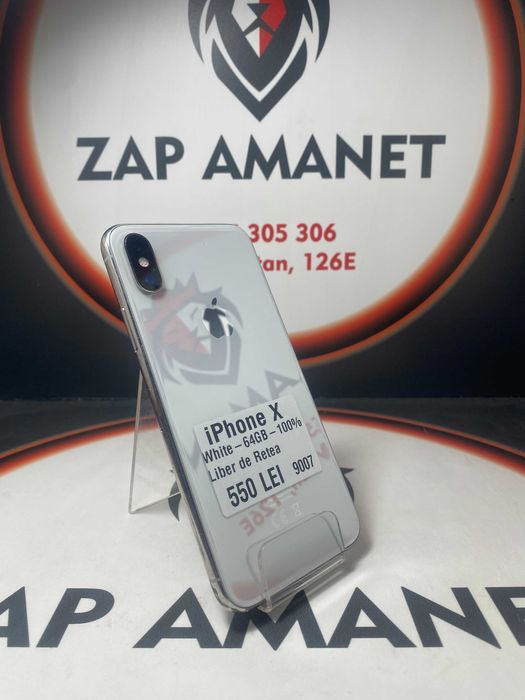 Zap Amanet Vitan - iPhone X - White - 64Gb -100%