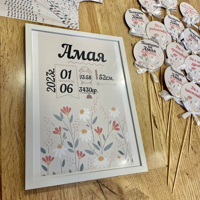 Бебешки визитки и фото карти (табелки)