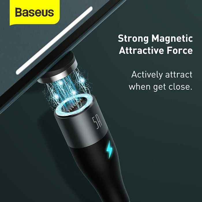 Baseus Zinc Magnetic Safe Fast Charging Data Cable USB M+L+C 5A USB A