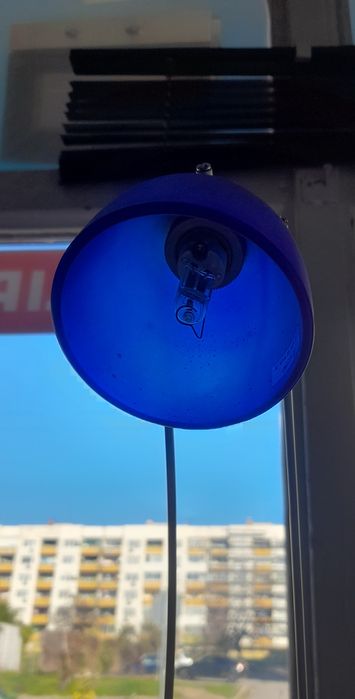 Лампа синя красива изработка от мантирано стъкло