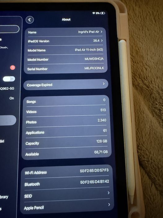 iPad Air 128Gb Wi-Fi 2024 M2 Blue cu asigurare si garantie