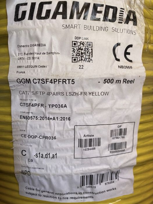 Vand cablu  cat7,cat6,cat5E plus diverse accesorii pentru a  echipa o instalatie