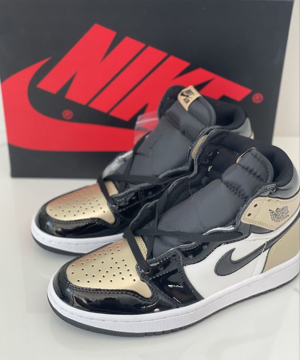 Air Jordan 1 Retro High Patent Gold Toe Full Box VerificareColet 36-45