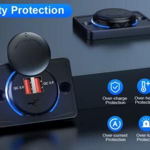 Зарядно Двойно USB устройство PD 3.0 12-24V QC 3.0