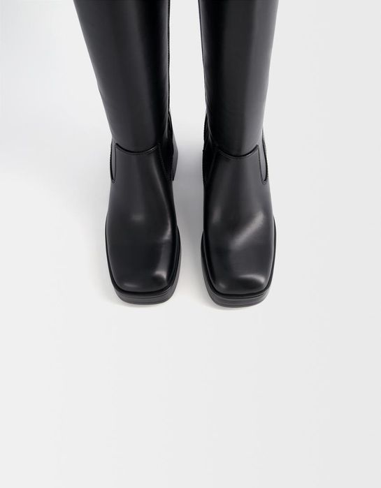 Високи ботуши на платформа Bershka, 40