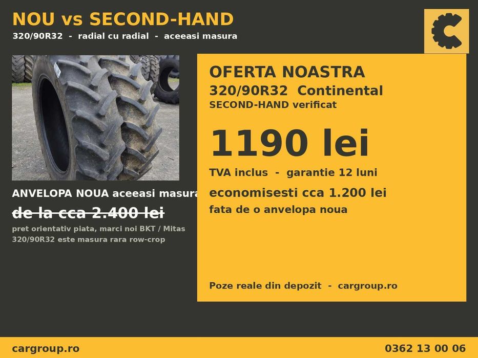 Cauciucuri 320/90R32 12.4R32 Continental Anvelope Tractor SH GARANTIE