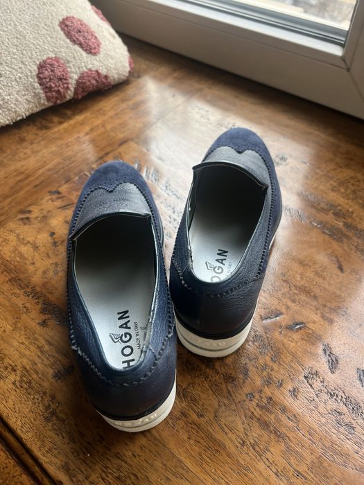 Кожени сини мокасини HOGAN 38 номер