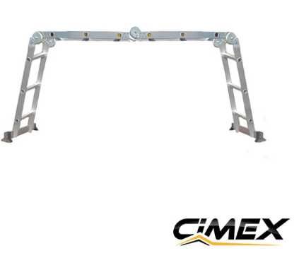 Мултифункционална алуминиева стълба CIMEX MFL4.8 - 4,80 м., (4x4)