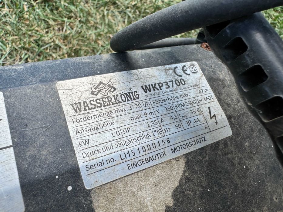 Pompa apa Wasserkonig 1 kW + regulator de presiune presostat Lowara Genyo
