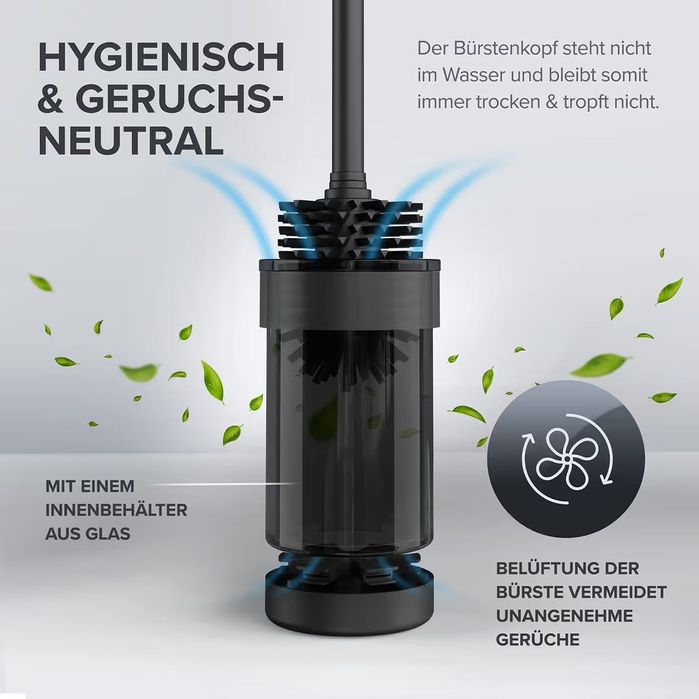 Perie detoaletă montată pe perete cu ventilație – Silicon