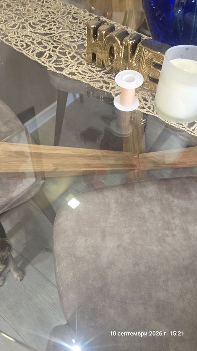 Маса стъклена плот