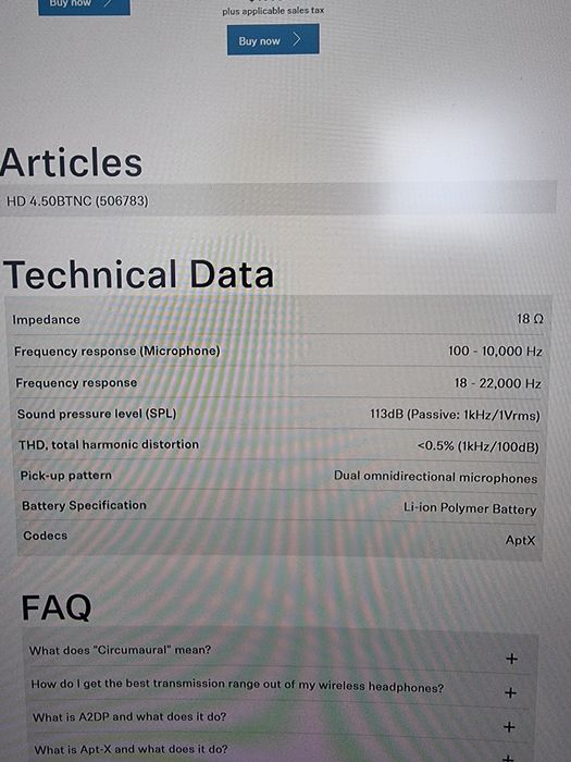 Casti Sennheiser hd 4.50 btnc
