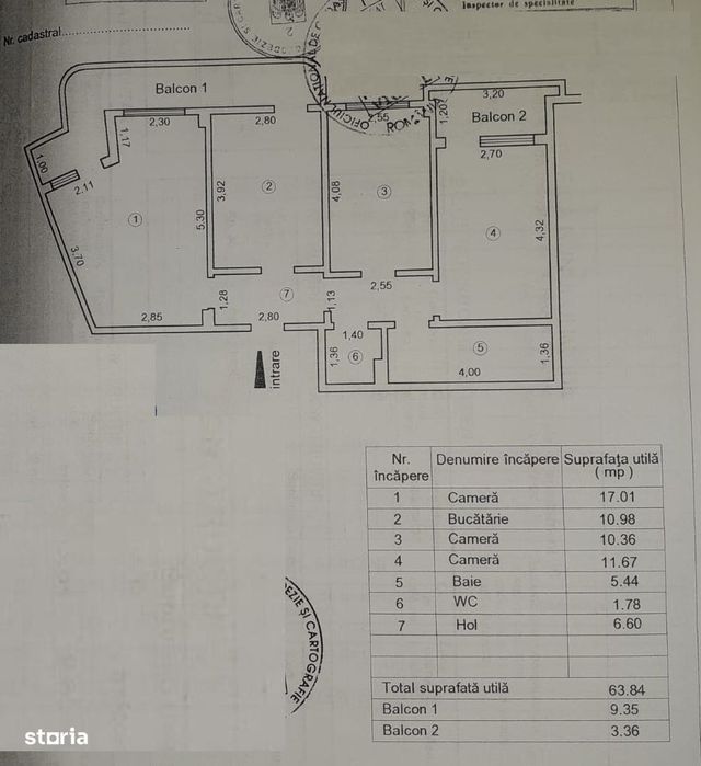 - Apartament 3 camere, suprafata 76mp Progresu. Confort 1 decomandat.