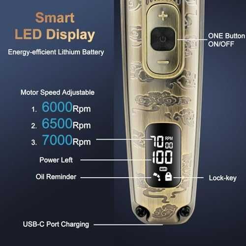 Нов Безжичен водоустойчив тример 8 в 1 LED дисплей 7000 RPM мъже бръснене косми