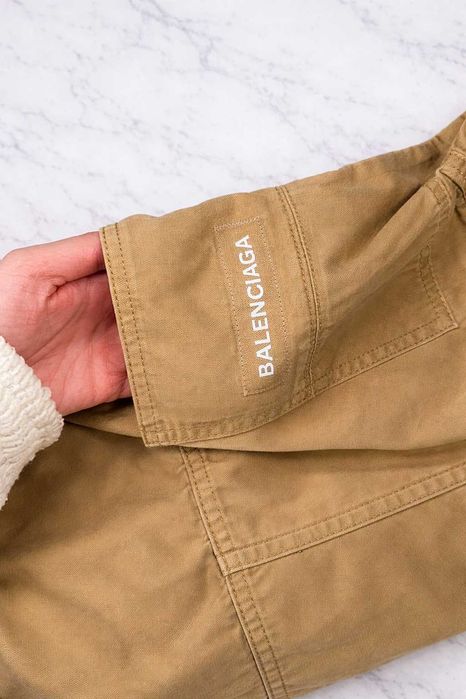 дамски карго cargo  панталон баленсиага бежов горчица с джобове и черен колан дъдлъг панталон camel balenciaga