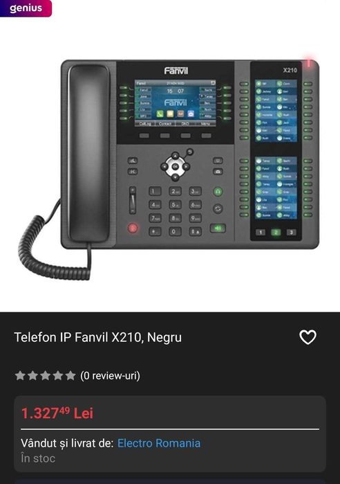 Telefon VoIP, Telefon SIP - Fanvil X210 - IPV6 HD BT RJ45 POE