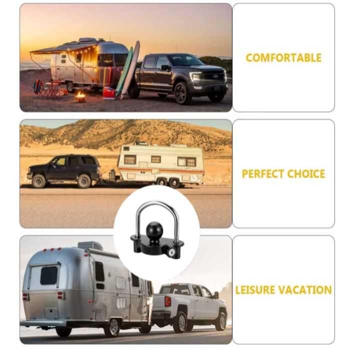 Универсален катинар за теглич с топка, За каравани и ремаркета