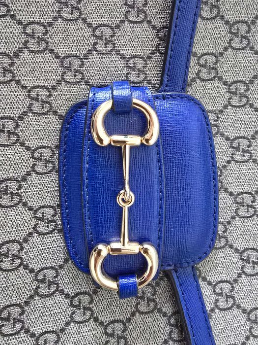 Gucci Horsebit – синя чанта с GG монограм
