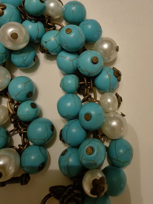 Браслет, бирюза, жемчуг.