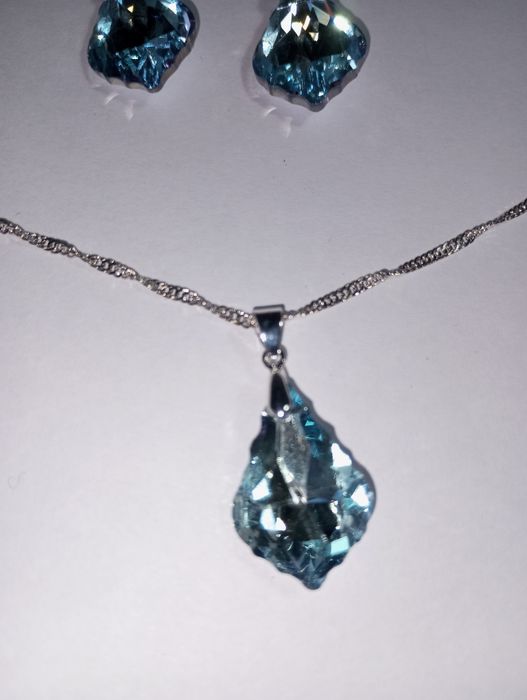 Set cercei și colier argint 925 și cristale