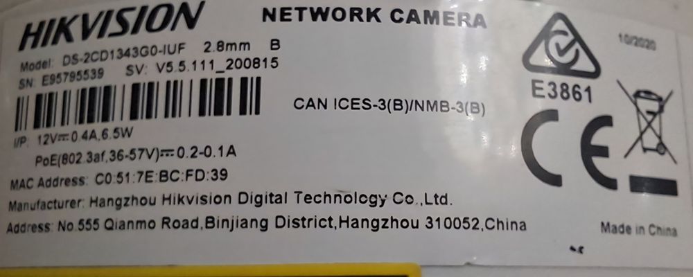 Hikvision DS-2CD 1343 GO-IUF