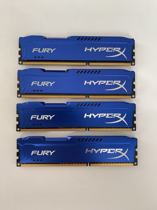 Kit memorie Ram HyperX Fury Black 16 GB DDR3 1866 MHz blue