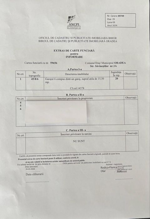GARAJ cu CF Individual în zonă CENTRALĂ !!