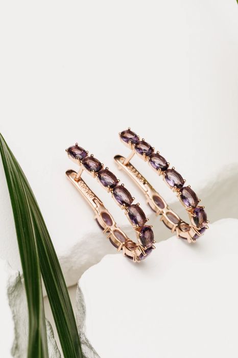 Cercei cupru placat cu aur roz