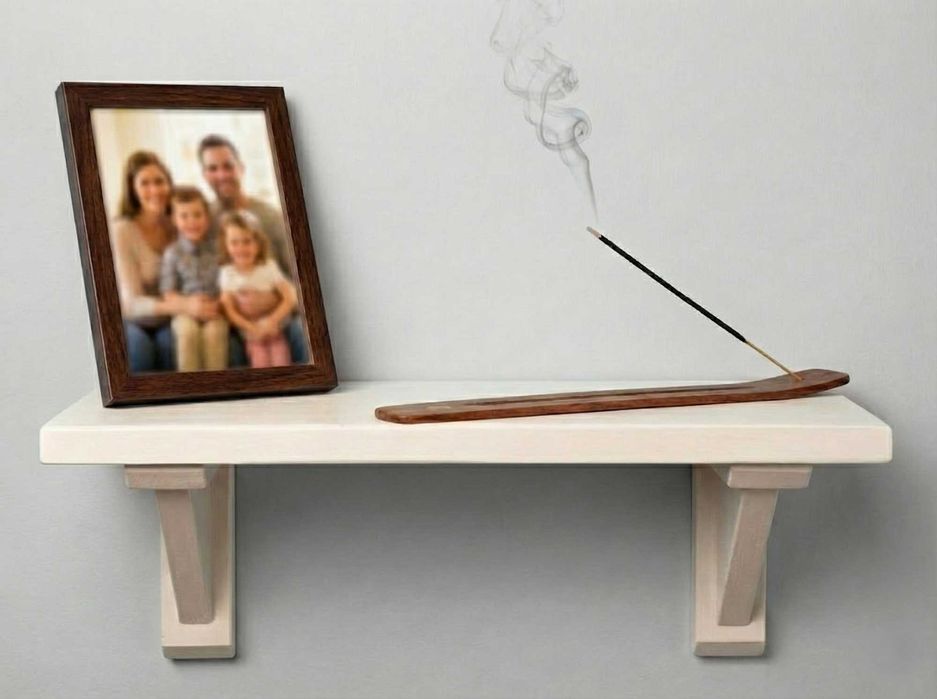 Etajera suspendata Haven Mini - lemn brad, design scandinav 39 x 16 cm