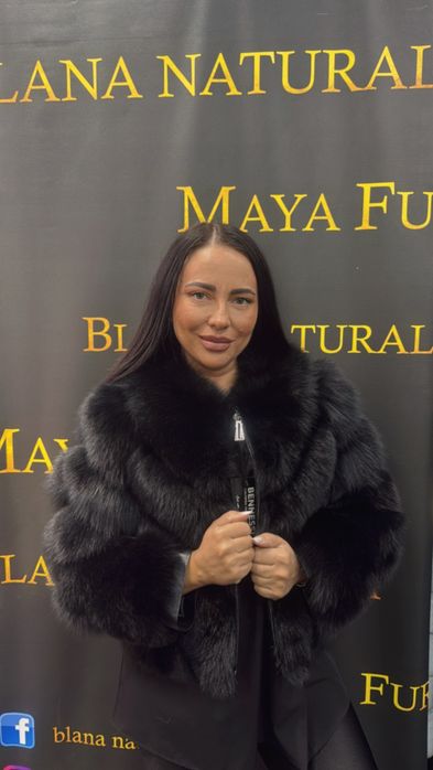 Haina din blana naturala premium, model in V, se face vesta