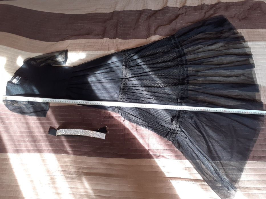 Черна дълга рокля