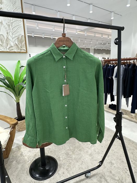 Camasa verde din in 100% premium