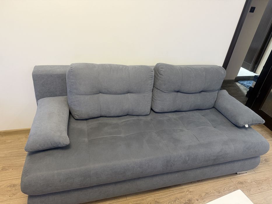 Сиво канапе Диван с функция сън и ракла  206/100/99 СМ