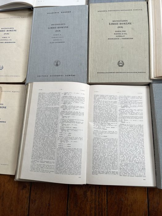 Lot de Colecție 19 Vol. - Dicționarul Limbii Române (DLR) / Ediția Tezaur a Academiei - Stare Interioară Impecabilă