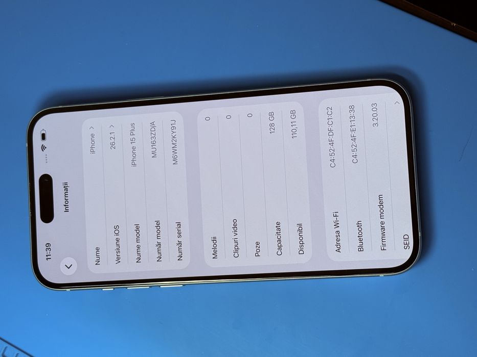 Iphone 15 plus 128gb alb