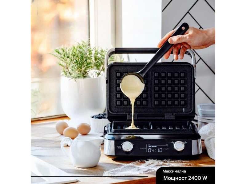 Гофретник с 5 Програми и LCD Дисплей Adler AD 3084 - 1600W, Черен