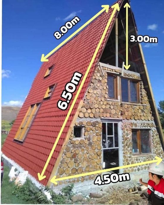 Vand fac case pe structura metalic si di lem Stil A frame