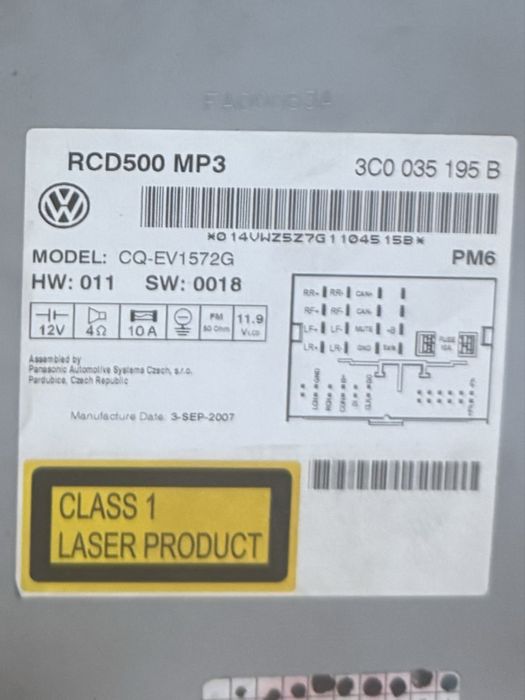 Магнитола vw mk5 2007