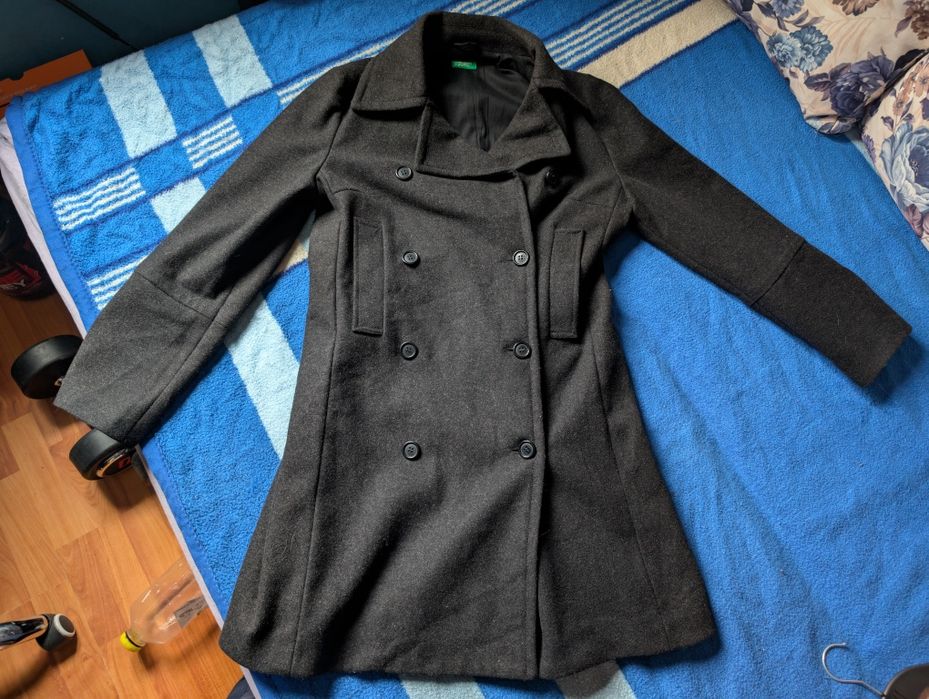 Palton bărbați Benetton, 80% lână, mărimea XS/S (IT 44) – ca nou